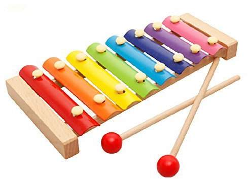 Xrten Spielzeug Xylophon für Kinder aus Holz,Xylophon Glockenspiel mit 2 hölzernen Schlägeln