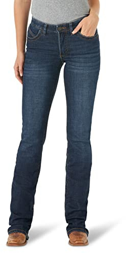 Wrangler Women's Willow Mid Rise Boot Cut Ultimate Riding Jean, Lovette, 0W x 34L