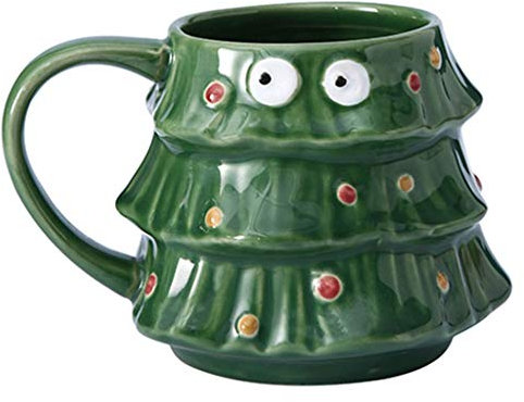 Taza Desayuno Taza De Árbol De Navidad De Gran Capacidad, Taza De Café De Cerámica Creativa Pintada A Mano, Taza De Desayuno Personalizada para El Hogar, Regalo Creativo