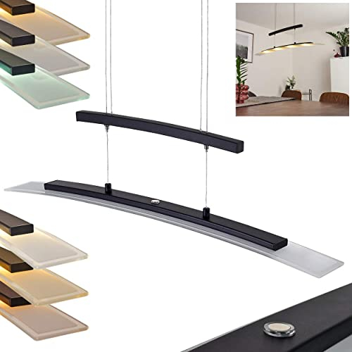 LED Pendelleuchte Balcairn, Hängelampe aus Metall in schwarz, 4 x LED 4 Watt, max. 1520 Lumen, 2700-6000 Kelvin, verstellbare Hängeleuchte mit Tastdimmer, Helligkeit und Lichtfarbe dimmbar
