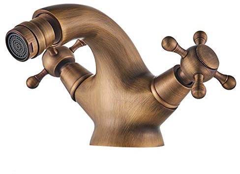 Miscelatore Rubinetto Bidet Rubinetto Per Lavabo Bidet In Ottone Antico Doppio Maniglie A Croce Rubinetto Miscelatore Acqua Calda Fredda Beccuccio Senza Piombo Water Tap-B