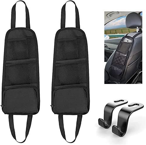 EUBSWA Autositz-Seitenorganisator Auto Zubehör, 4 StückMultifunktionale Auto Organizer Autositz Organizer für Autositze, Rücksitz Kopfstütze Haken