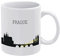 Kaffeetasse mit Skyline Prag, Weiß und Schwarz, 425 ml