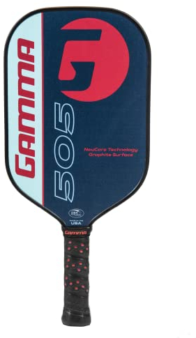 GAMMA Sports Adult 505 Pro - Paleta de Pickleball con Textura de Grafito, Mango extendido