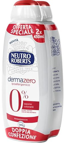 Neutro Roberts Bagnodoccia Dermazero Ipoallergenico, confezione doppia 450 ml x 2