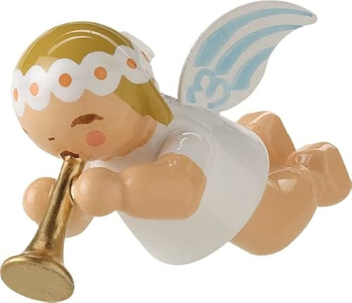 Kleiner hängender Engel mit kleiner Trompete