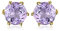 JewelryPalace Rundschliff 0.9ct Echt Amethyst Ohrstecker Silber 925 Damen, Lila Naturstein Schmuck Set, Ohrringe Silber Edelstein Mädchen, Ohrstecker Silber Klein mit Stein Frauen Geschenk Vergoldet
