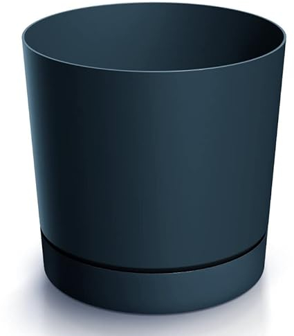 Blumentopf Blumenkübel Übertopf Rund mit Untersetzer TUBO P Pflanzkübel Pflanztopf Matt (400, Anthrazit)