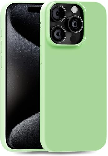 MyGadget Hülle kompatibel mit iPhone 15 Pro - robuste Silikon Schutzhülle TPU Case Slim Silikonhülle Back Cover Ultra Kratzfest Handyhülle matt Grün
