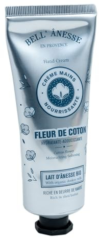 Label Provence Nature Label Provence – Französische Handcreme mit Bio-Eselsmilch und Sheabutter – Baumwollblumenduft – 75 ml Tube