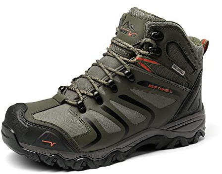 NORTIV 8 Men's Ankle High Waterproof Boots Hiking Boots Men Walking Boots Mens Backpacking Trekking&Hiking Footwear,Size 7.5,Army Green,160448_M-L