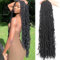 Samtress 30 Inch Faux Locs Crochet Hair Soft Locs 7 Packs Natural Black Pre-looped New Faux Locs Crochet Braids Long Goddess Locs Crochet Hair Curly Faux Locs Braiding Hair Extension for Women (#1B)