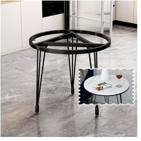 Pieds De Table À Manger Ronds Pieds De Table D'appoint Robustes Pieds De Meubles Pieds De Bureau en Fer Robustes pour Table À Thé Table De Jardin Tables Basses(Black,50 * 50 * 45cm)