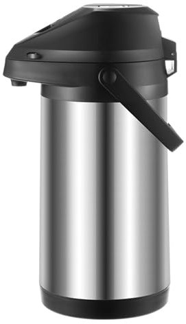Stainless Steel Thermal Coffee Carafe, Thermal Carafe Jug 3L, Double Wall Vacuum Insulated Thermos Airpot with Pump, Large Water Coffee and Beverage Dispenser