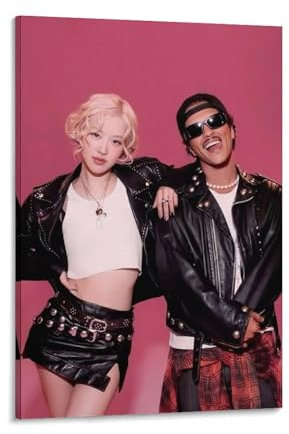 LUUJPWLN Rose und Bruno Mars Vintage-Kunstposter, APT, neues Poster, Leinwandposter, Schlafzimmer, Dekoration, Landschaft, Büro, Raumdekoration, Geschenk, 20 x 30 cm
