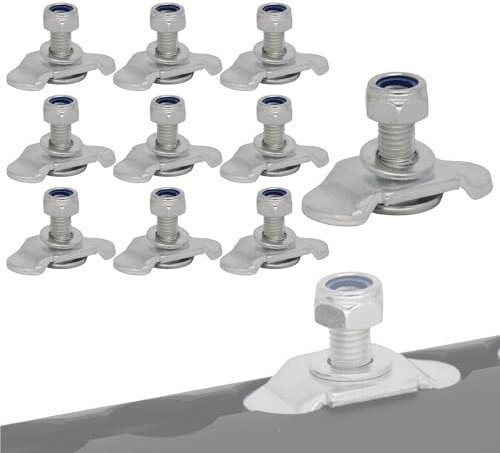 10x Airline Schraubfitting M8x15 mit Mutter Spannbereich 10mm Airlineschiene Airlineverschraubung