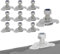 10x Airline Schraubfitting M8x15 mit Mutter Spannbereich 10mm Airlineschiene Airlineverschraubung