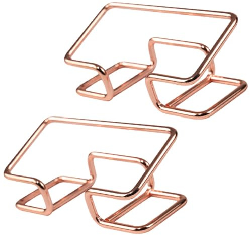 Lot de 2 porte-cartes de visite en métal or rose pour 100 cartes de visite
