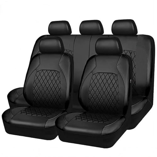 LGZFC Auto Sitzbezügesets für Lada Niva/Nova/Priora/Samara/Samara Fun/Taiga/Toscana/Vesta, Leder AutositzbezüGe 5 Sitzer Schonbezug Autositz Vorder Hinten, Auto Zubehör,A Black