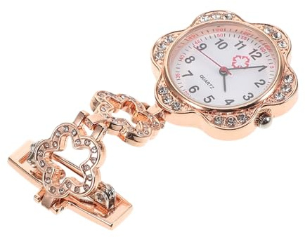 Holibanna Krankenschwesteruhr Mit Sternendesign Anstecknadeluhr Und Taschenuhr Für Damen Hängende Brosche Aus Zinklegierung Elegantes Roségold Für Prüfungen Und Täglichen Gebrauch