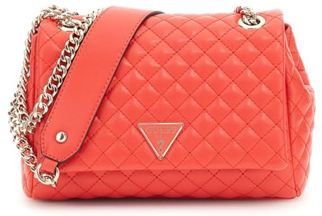 GUESS Eco Rianee Convertible Xbody Flap Bag Coral Red