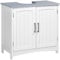 kleankin Meuble Salle de Bain sous lavabo, Meuble sous lavabo avec Double Portes, étagère réglable, 60 x 33 x 60 cm, Blanc