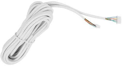 5 Core Flexible Copper Cable Intercom Wire for Video Door Phone System 15m White PVC Insulation 0.3mm² Thickness Ready to Use with Backup Connectors