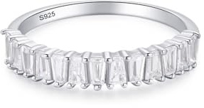 Dsnyu Ring Damen Zirkonia, Promise Ring Silber 925 Kanal Silber Schmuck Geschenk für Geburtstag Größe 49 (15.6)
