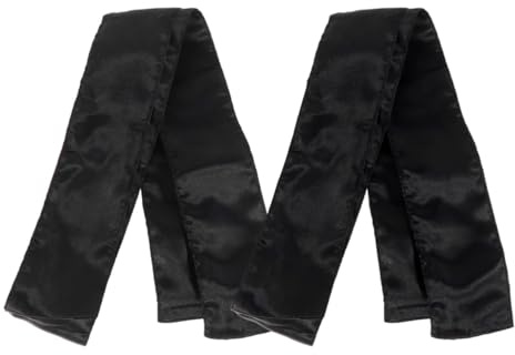 Perückenband aus Satin, Schwarz, 2 Stück, Rutschfest