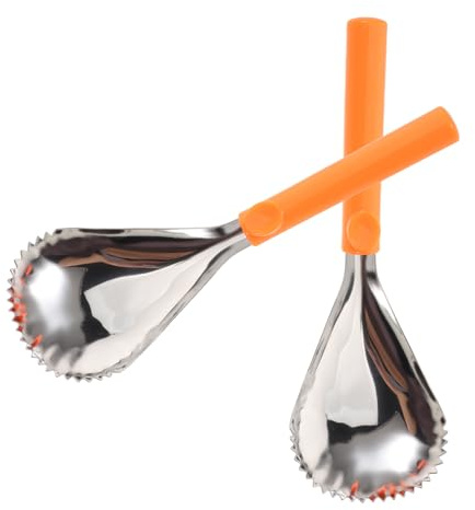 CLISPEED 2 Stück Edelstahl Kürbisentkerner Schaber Manuell Obstkernentferner für Kürbis und Gemüse Püreepresse Einfach zu Reinigen Tragbar für Outdoor und Festtage in Orange