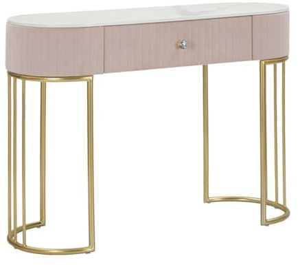Paris Prix Console Design Effet Marbre Montpellier 100cm Rose & Or