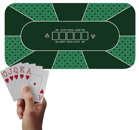 Tischdecke von Časino - 120 x 60 cm, rutschfeste Oberfläche, langlebig, zusammenklappbar, Spieltisch Texas Holdem für Kartenspiele, Familienfeier, Spielabend, Zubehör