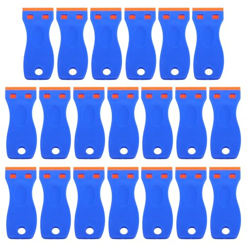 Levemolo Raspador Plástico para Quitar Adhesivos 20 Piezas Azul, Herramienta Multifunción para Limpieza y Mantenimiento de Pantallas Móviles y Vinilos de Coches, Kit de Reparación Portátil