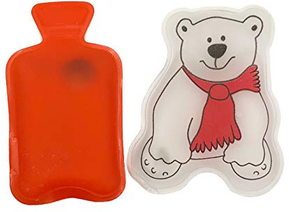 Taschenwärmer Eisbär und Wärmflasche 2er Set - Handwärmer - z.B. als Wichtelgeschenk