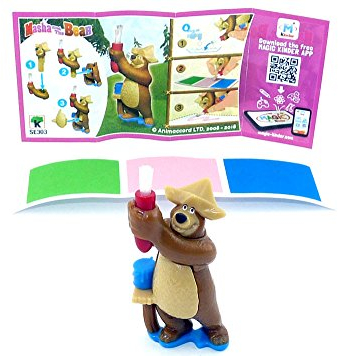 Kinder Überraschung, Bär mit Beipackzettel aus der Serie Mascha und der Bär 5 (SE303)