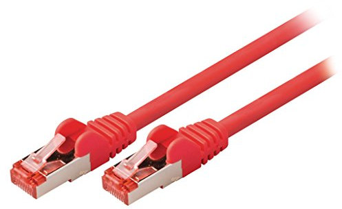 Invero® High-Speed Cat 6 Ethernet RJ45 (8P8C) Male - RJ45 (8P8C) Male Network S/FTP LAN Cable PC Router Patch Snagless Lead 100% Copper, Supports 1000 Mbps - 10m Red