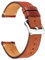 BINLUN Leder Uhrenarmband Schnellverschluss Lederarmband 12mm 14mm 16mm 18mm 20mm 22mm 24mm Uhrenband mit Edelstahl Silber Schnalle Smartwatch Ersatzarmband für Herren Damen (Hellbraun, 14mm)