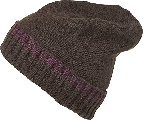 Neverless® Herren Beanie Strickmütze Wintermütze zweifarbig ungefüttert Melange RIPP braun/lila