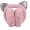 Peakpet Ohrenwärmer für Erwachsene Damen Mädchen, Winter Plüsch Ohrenschützer faltbare Cartoon Pailletten Katzeohren Ohrenwärmer Winddicht Earmuffs Ohrenschutz Geschenk(Dunkel-rosa)