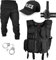 normani SWAT/Security/Police Kostüm bestehend aus Weste, Hose, Pistolenholster, Handschellen und Basecap Farbe Schwarz/Police Größe XL