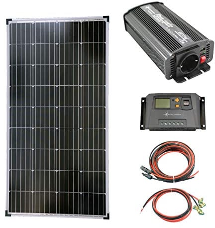 solartronics Komplettset 1x130 Watt Solarmodul 600 Watt Wandler Laderegler Photovoltaik Inselanlage