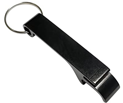 Mini Bottle Opener Keyring [Black, Pack of 1]