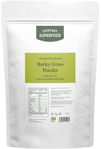 Everyday Superfood Organic New Zealand Barley Grass Powder 1kg, Green Fine Milled Barley Grass Ideal in Juice and Smoothies