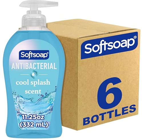 Softsoap Antibacterial Hand Soap, Cool Splash Scent, 11.25 fl oz (6 Pack)