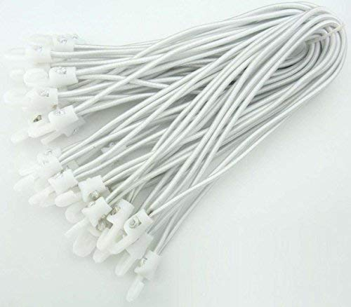 10 Stück Spannfix Planenspanner 25 cm, Ø 4 mm Weiss - Spanngummi mit Haken (10 Stück, Weiss)