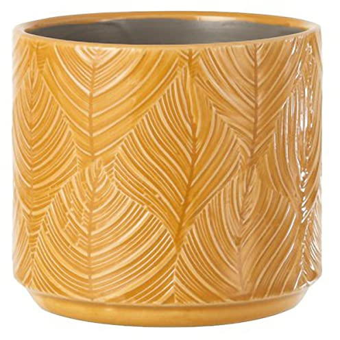 Zen et Ethnique Cache Pot de Fleur Ocre Charmille
