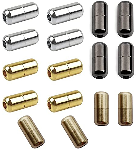 Hezhou 16 Piezas Cierres Metal Cápsula Hebillas Hebilla de Cordones Perezosos Cordones Elásticos Hebillas Cordones Hebilla Cierre Metal Cápsula Conector sin Lazo Cierre de Encaje para Los Zapatos