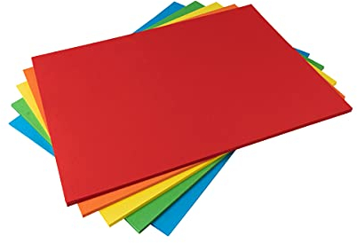 Hawksbill A4 Coloured Card 160GSM Rainbow Craft Card Stock 50 Pack