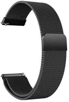Nothers 20 mm magnetisches Uhrenarmband, Metall, für Herren und Damen, Edelstahl, Quick Release Smartwatch, Smartwatch und traditionelle Uhr, Schwarz