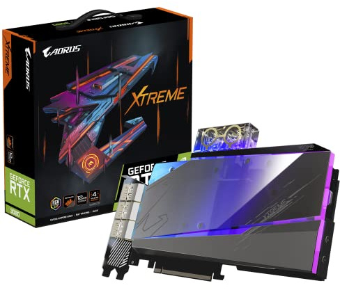 GIGABYTE AORUS GeForce RTX 3080 Xtreme Waterforce WB 12G Grafikkarte, WATERFORCE Water Block Cooling System, 12GB 384-bit GDDR6X, GV-N3080AORUSX WB-12GD Grafikkarte